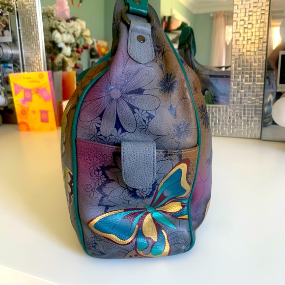 Anuschka Butterfly large RARE shoulder bag - Picture 4 of 9